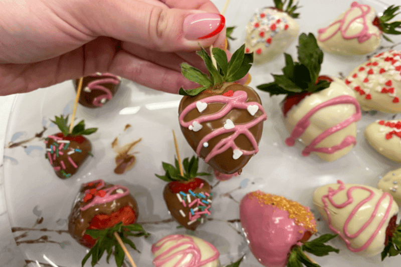 Chocolate coated strawberries