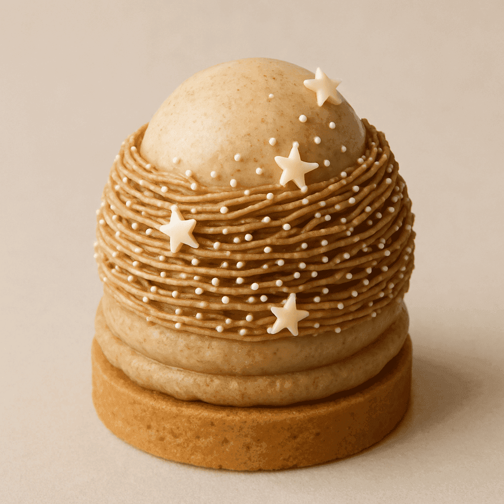A patisserie creation with white stars