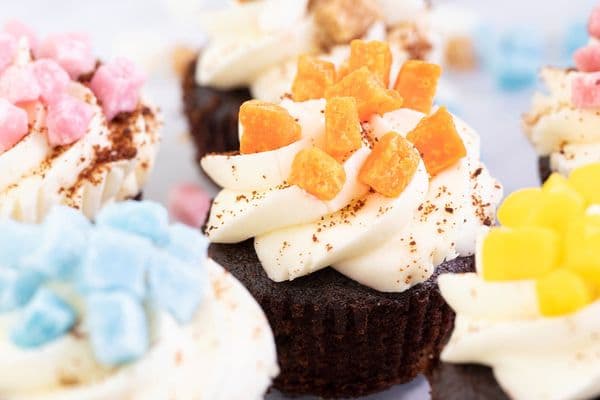 plant based cupcakes with inclusion toppings